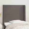 vidaXL Čelo postele so záhybmi sivé 103x16x118/128 cm umelá koža