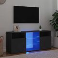 vidaXL TV skrinka s LED svetlami lesklá sivá 120x30x50 cm