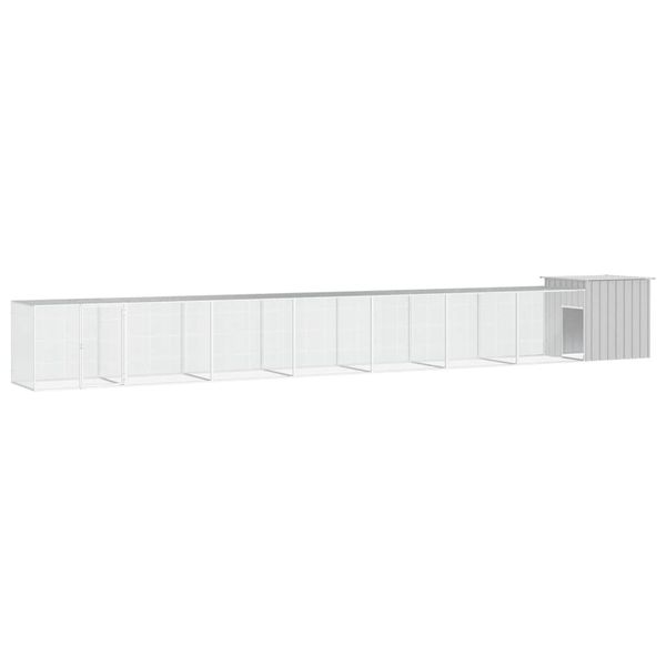vidaXL Klietka pre kurčatá sivá 700x91x100 cm pozinkovaná oceľ