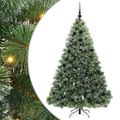 vidaXL Umelý vianočný stromček s 300 LED-i Zelená 180 cm PE a PVC