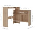vidaXL Barový stôl s 2 vrchnými doskami dubová farba 130x40x120 cm