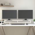 vidaXL Stojan na monitor biely 100x27x14 cm masívna borovica