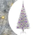 vidaXL Vianočný stromček Strieborná 120 cm PET