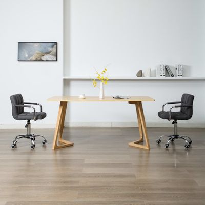 vidaXL Otočné jedálenské stoličky 2 ks tmavosivé látkové