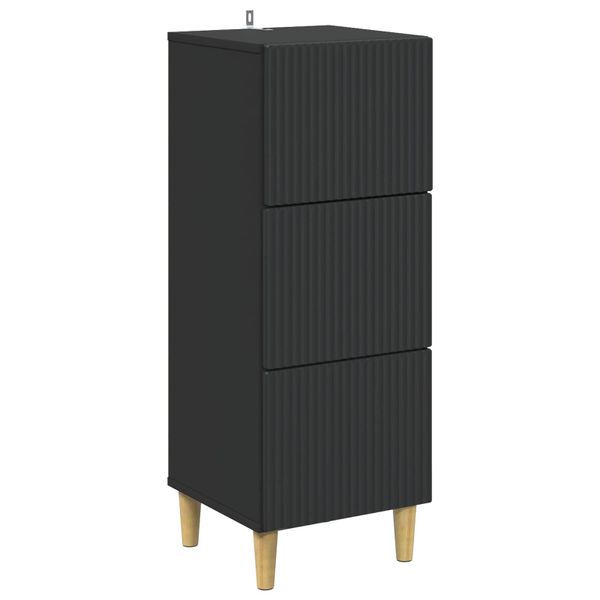 vidaXL Zásuvkový kabinet Čierna 33 x 34,5 x 90 cm Kompozitné drevo