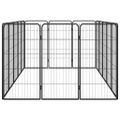 vidaXL Ohrádka pre psov 16 panelov čierna 50x100 cm práškovaná oceľ