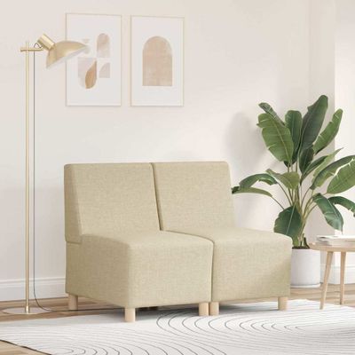 vidaXL Bezrúčková modulárna sofa jednotka 2 ks Krémová látka