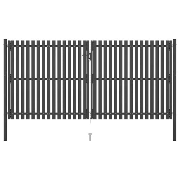 vidaXL Záhradná brána k plotu z ocele 400x175 cm antracitová