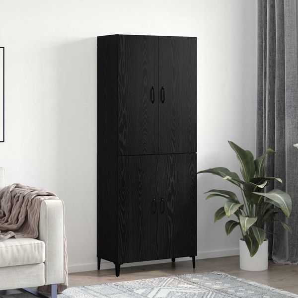 vidaXL Highboard 2 pcs Čierny dub Kompozitné drevo