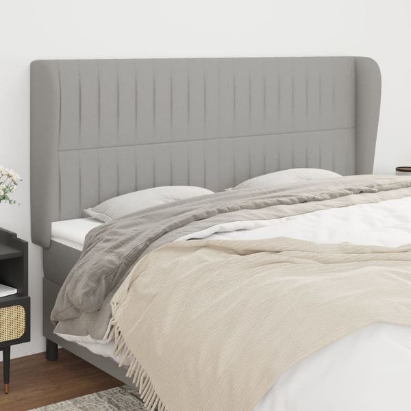 vidaXL Čelo postele so záhybmi bledosivé 203x23x118/128 cm látka