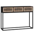 vidaXL Konzolový stolík čierny 105x30x75 cm kompozitné drevo a železo
