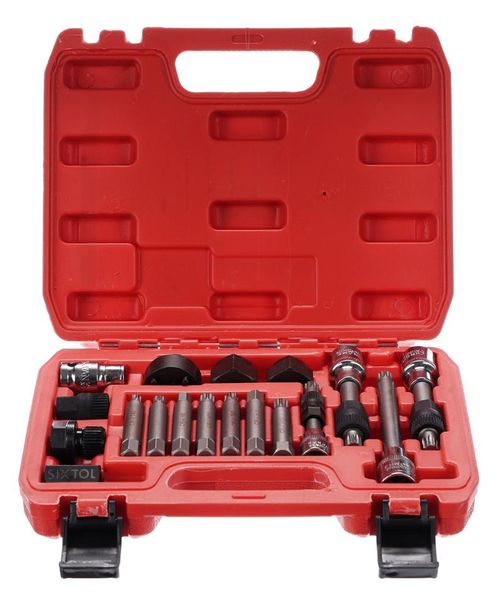 Sada na montáž a demontáž remeníc alternátora MECHANIC PULLEY SET 2, 18 ks SIXTOL
