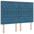 vidaXL Posteľ s pružinovým rámom Tmavomodrá 200 x 140 cm Zamat