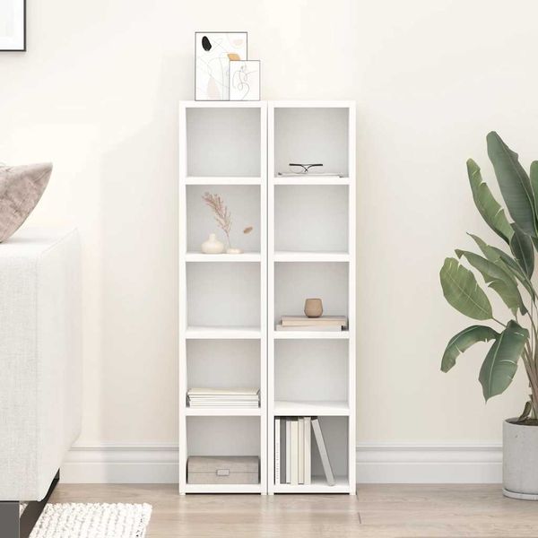 vidaXL Skrinky na CD 2 ks, biele 21x16x93,5 cm, kompozitné drevo