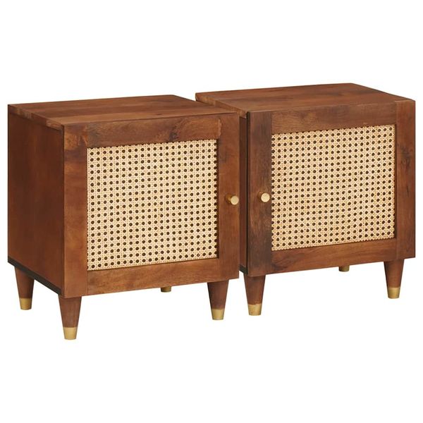 vidaXL Nočný stolík 2 pcs Hnedá 40 x 33,5 x 46 cm Akáciový masív