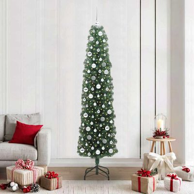 vidaXL Umelý vianočný stromček Zelená 210 cm PVC, oceľ a plast