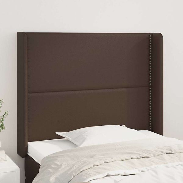 vidaXL Čelo postele so záhybmi hnedé 83x16x118/128cm umelá koža