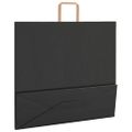 vidaXL Papierové tašky 250 ks s rúčkami, čierna, 54x15x49 cm