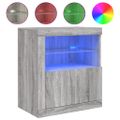 vidaXL Komoda s LED svetlami sivá sonoma 60,5x37x67 cm