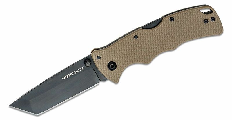 Cold Steel FL-C3T10AFDE VERDICT 3" TANTO vreckový nôž 7,6 cm, čierna, hnedá, G10