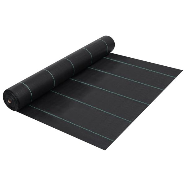 vidaXL Tkanina proti burine PP 2x25 m čierna