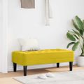vidaXL lavička s vankúšom Žltá 113 x 57 x 39 cm Zamat