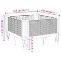 vidaXL Záhradný kvetináč s kolíkmi modrosivý 42,5x42,5x28,5 cm PP