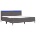 vidaXL Rám postele s matracom Sivá 200 x 200 cm Umelá koža