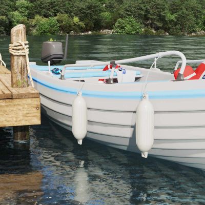 vidaXL Nárazníky na člny 2 ks Ø 14 x 50 cm Biela PVC