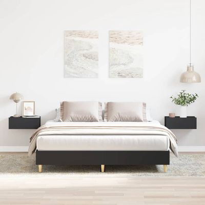 vidaXL Posteľný rám bez matraca čierny 150x200 cm kompozitné drevo