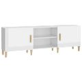 vidaXL TV stolík lesklý biely 150x30x50 cm spracované drevo