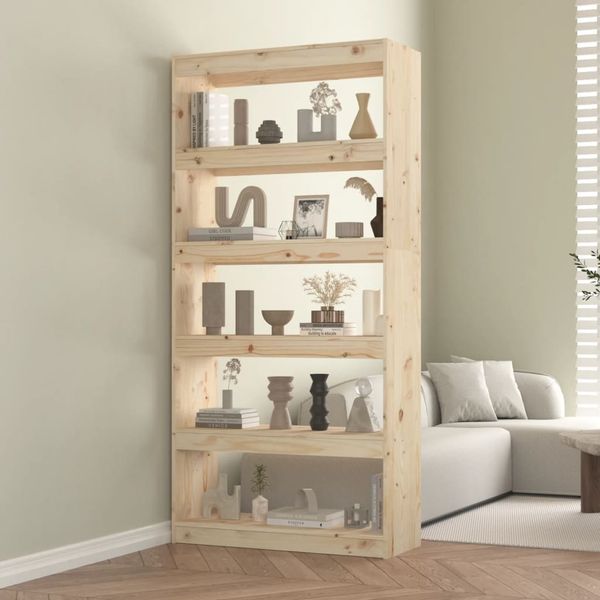 vidaXL Knižnica/deliaca stena 80x30x167,4 cm masívna borovica