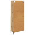 vidaXL Highboard Remeselný dub 69,5 x 32,5 x 180 cm Kompozitné drevo