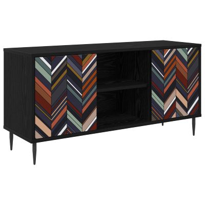 vidaXL TV skrinka OMMEN 102 x 33 x 51 cm Čierny dub Kompozitné drevo