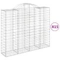 vidaXL Oblúkové gabiónové koše 15 ks 200x50x160/180 pozinkované železo