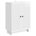 vidaXL Servírovacia skriňa Biela s vysokým leskom 66 x 34,5 x 90 cm