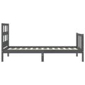 vidaXL Rám postele s čelom sivý 100x200 cm masívne drevo