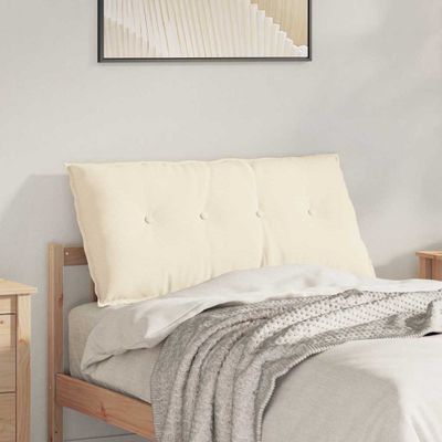 vidaXL Poduška na chrbát Krémová 100 x 50 cm Kordúrová tkanina