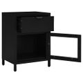 vidaXL Nočné stolíky 2 ks čierne 40x30x54,5 cm oceľ a sklo