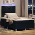 vidaXL LED box s pružinami s čelnou doskou Čierna 120 x 190 cm látka