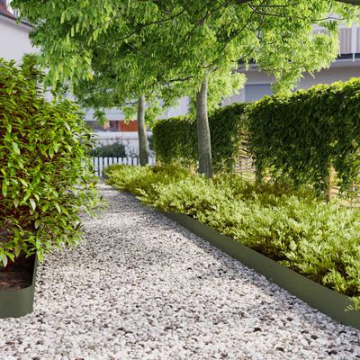 vidaXL Obrubník trávnika 10 ks 15 x 103 cm Olivovo zelená