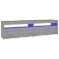 vidaXL TV skrinky s LED svetlami 2 ks sivý dub sonoma 75x35x40 cm
