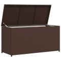 vidaXL Záhradný úložný box hnedý 120x50x60 cm polyratanový