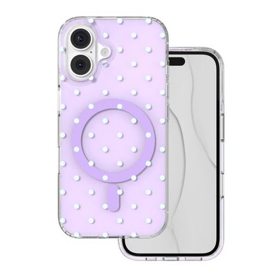 Bubble Dots Mag puzdro na iPhone 16 6,1" fialové