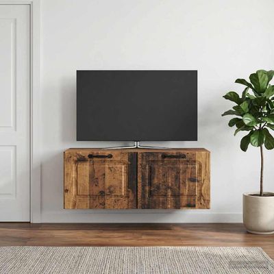 vidaXL Nástenná TV skrinka Nástenný Staré drevo 78,5 x 31 x 30 cm