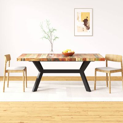 vidaXL Jedálenský stôl, recyklovaný masív a oceľ 180 cm