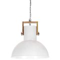 vidaXL Industriálna závesná lampa 25 W biela mangovník 52 cm okrúhla E27