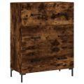 vidaXL Vysoká skrinka dymový dub 69,5x34x180 cm spracované drevo