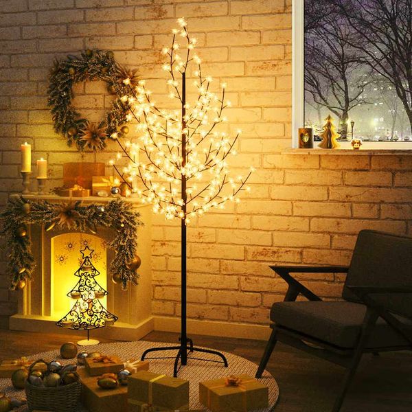 vidaXL Kvitnúca čerešňa LED strom teplá biela 200 LED 180 cm