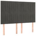vidaXL Posteľ boxsping s matracom a LED tmavosivá 140x200 cm zamat